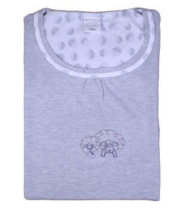 Ladies 100% Jersey Cotton Sheep Pyjamas Set (Blue or Grey)