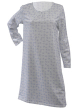 Load image into Gallery viewer, Ladies 100% Jersey Cotton Circular Pattern Nightdress (Blue or Grey)