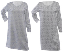 Load image into Gallery viewer, Ladies 100% Jersey Cotton Circular Pattern Nightdress (Blue or Grey)