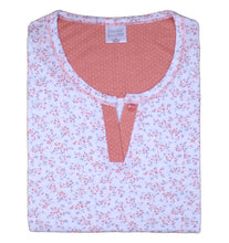 Load image into Gallery viewer, Ladies 100% Jersey Cotton Floral &amp; Polka Dot Pyjamas Set (Blue or Salmon)