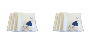 Embroidered Leaf Design Table Napkins 18" x 18" (3 Colours)