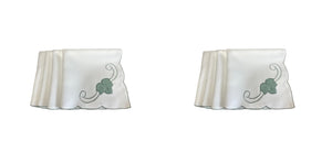 Embroidered Leaf Design Table Napkins 18" x 18" (3 Colours)