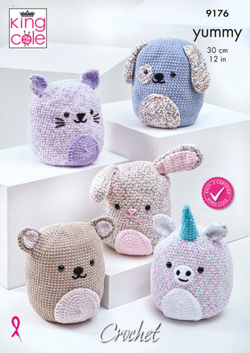 King Cole 'Amigurumi' Animal Crochet Pattern-Squishy Toys (9176)