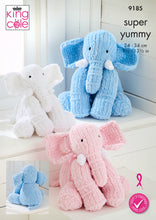 Load image into Gallery viewer, King Cole Super Yummy Knitting Pattern - Stuffed Elephant Toys 9185