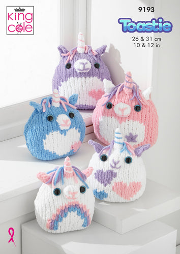 King Cole Knitting Pattern – Soft Unicorn Toys 9193