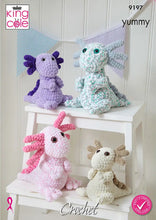 Load image into Gallery viewer, King Cole Crochet Pattern for Axolotls Stuffed Toys 9197