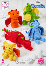 Load image into Gallery viewer, King Cole Crochet Pattern for Dragon Stuffed Toys (9204)