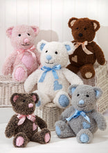 Load image into Gallery viewer, King Cole Knitting Pattern for Small, Medium &amp; Large Stuffed Bear Toys 9207