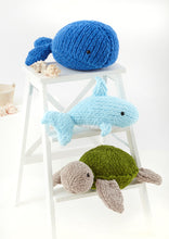 Load image into Gallery viewer, King Cole 9215 Knitting Pattern Large Whale, Shark &amp; Turtle Toys