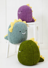 Load image into Gallery viewer, King Cole Knitting Pattern for Small &amp; Large Squishy Dinosaur Toys 9216