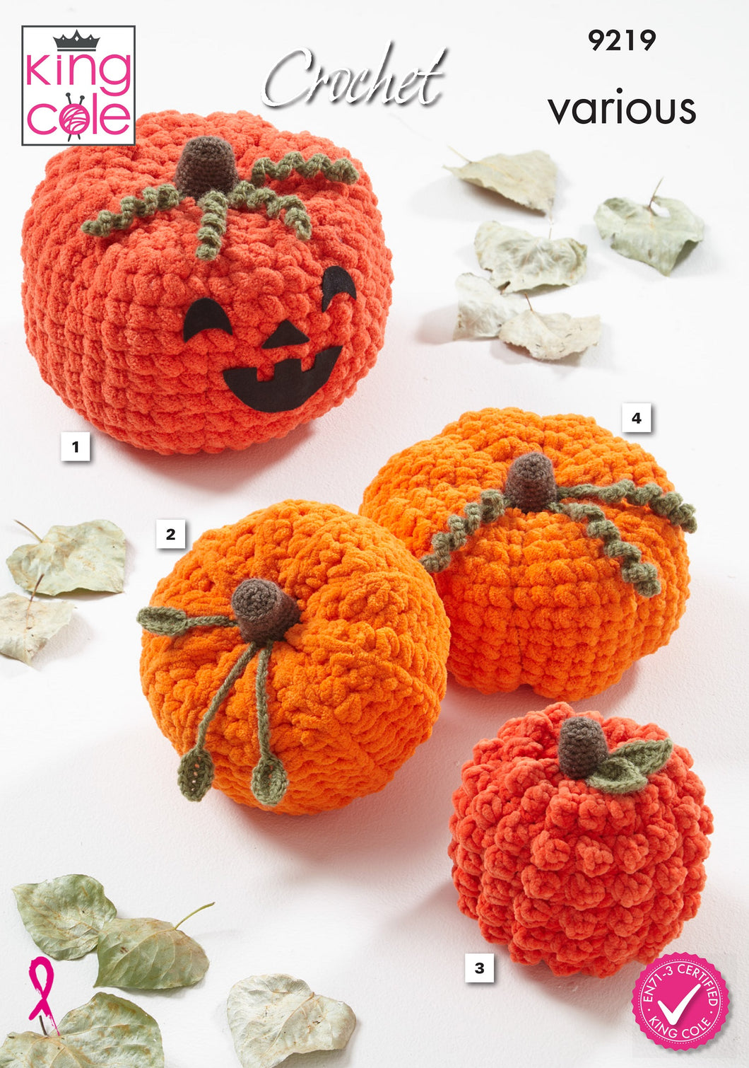 King Cole Crochet Pattern for Small & Large Pumpkins 9219