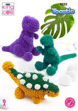 Load image into Gallery viewer, King Cole Crochet Pattern for Dinosaur Stuffed Toys (9222)