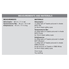 Load image into Gallery viewer, King Cole Crochet Pattern for Dinosaur Stuffed Toys (9222)