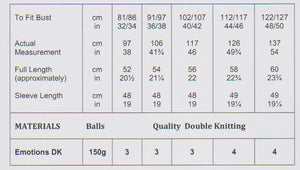 James Brett Double Knit Knitting Pattern Ladies Sweater (JB922)