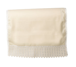 Cotton Arm Caps or Chair Back with Lace Trim (Cream)