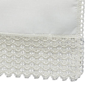 Non Slip Square Arm Caps or Chair Backs with Lace Trim (Cream)