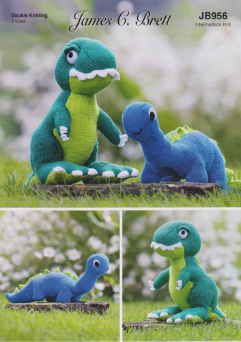 James Brett Double Knitting Pattern for Dinosaur Stuffed Toys JB956