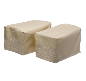 Arm Caps, Chair Back or Settee Back with Wavy Lace Trim (Cream)