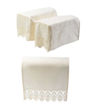 Load image into Gallery viewer, Macrame Arm Caps &amp; Chair Backs Set with Lace Trim (Cream or White)