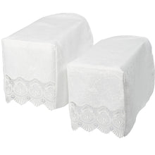Load image into Gallery viewer, Macrame Arm Caps &amp; Chair Backs Set with Lace Trim (Cream or White)