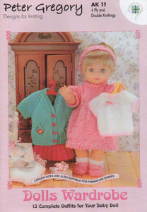 Peter Gregory Knitting Booklet AK11 Dolls Clothes & Premature Babies