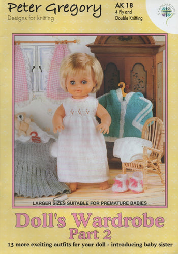 Peter Gregory Knitting Booklet AK18 Dolls Clothes & Premature Babies
