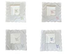 Load image into Gallery viewer, Embroidered Sprig Design Table Napkins 18" x 18" (4 Colours)