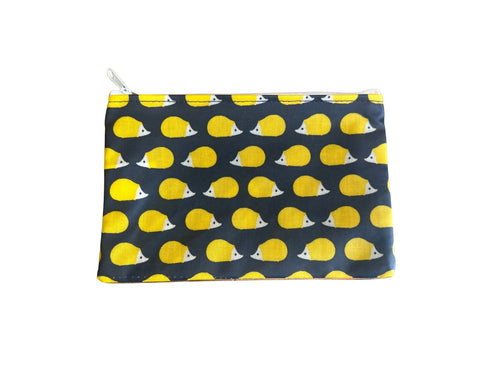 Hedgehog Pattern Zipped Feminine Make Up Storage Bag (19cm x 12cm)