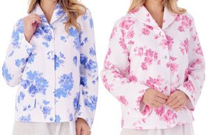 Slenderella Ladies Bold Floral Mock Quilt Bed Jacket (2 Colours)