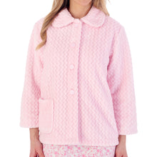 Load image into Gallery viewer, Slenderella Ladies Soft Zig Zag Fleece Button Bed Jacket (6 Colours)