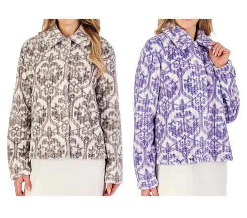 Slenderella Ladies Damask Waffle Fleece Bed Jacket