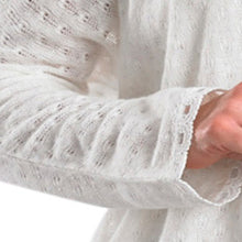 Load image into Gallery viewer, Slenderella Ladies Ribbon Tie Bed Jacket with Scalloped Tulle Trim (Cream or Pink)