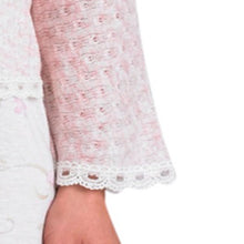 Load image into Gallery viewer, Slenderella Ladies Ribbon Tie Bed Jacket with Scalloped Tulle Trim (Cream or Pink)