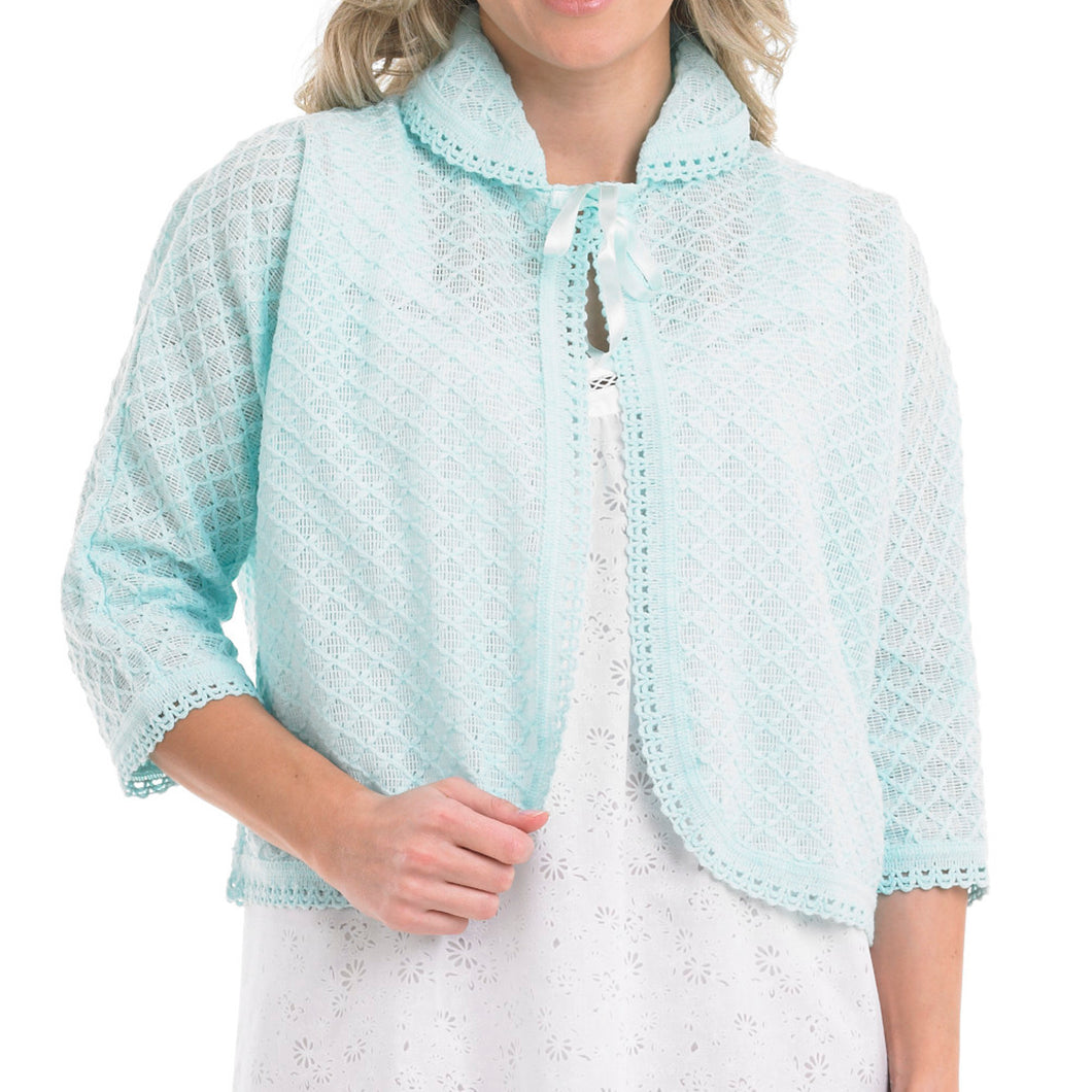 Slenderella Ladies Lightweight Bed Jacket with Peter Pan Collar (3 Colours)
