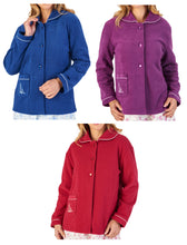 Load image into Gallery viewer, Slenderella Ladies Button Up Boucle Fleece Bed Jacket (3 Colours)