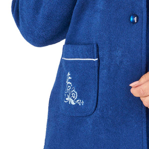 Slenderella Ladies Button Up Boucle Fleece Bed Jacket (3 Colours)