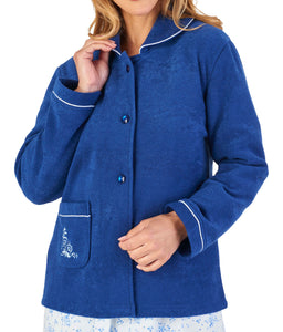 Slenderella Ladies Button Up Boucle Fleece Bed Jacket (3 Colours)