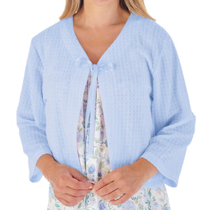 Slenderella Waffle Knit Ribbon Tie Bed Jacket (4 Colours)