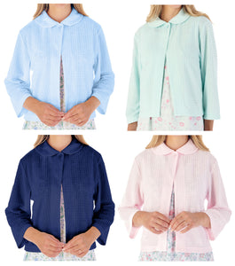 Slenderella Waffle Knit Button Fastening Bed Jacket (4 Colours)