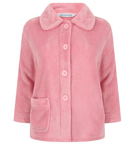 Slenderella Ladies Button Up Bed Jacket with Waffle Detail (Small - XXXL)