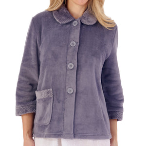 Slenderella Ladies Button Up Bed Jacket with Waffle Detail (Small - XXXL)