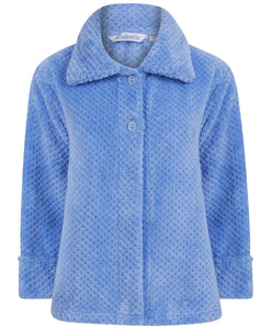 Ladies Slenderella Waffle Fleece Button Up Bed Jacket (7 Colours)