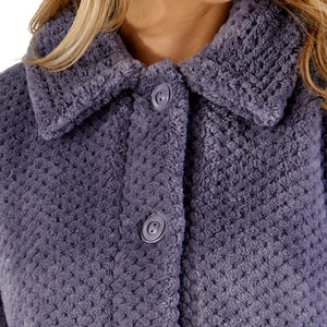 Ladies Slenderella Waffle Fleece Button Up Bed Jacket (7 Colours)