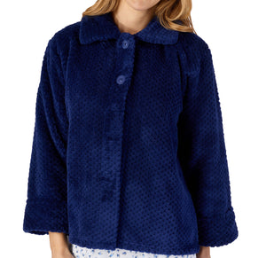 Ladies Slenderella Waffle Fleece Button Up Bed Jacket (7 Colours)