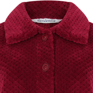 Ladies Slenderella Waffle Fleece Button Up Bed Jacket (7 Colours)