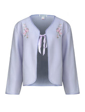 Load image into Gallery viewer, Slenderella Ladies Polar Fleece Floral Ribbon Tie Embroidered Bed Jacket
