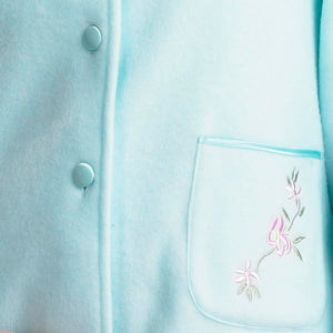 Slenderella Ladies Polar Fleece Floral Embroidered Bed Jacket (Various Colours)