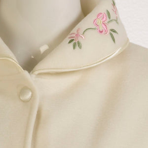 Slenderella Ladies Polar Fleece Floral Embroidered Bed Jacket (Various Colours)
