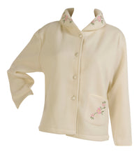 Load image into Gallery viewer, Slenderella Ladies Polar Fleece Floral Embroidered Bed Jacket (Various Colours)