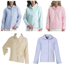 Load image into Gallery viewer, Slenderella Ladies Polar Fleece Floral Embroidered Bed Jacket (Various Colours)